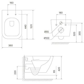 Подвесной унитаз IDDIS Torr TORRDSEi25 безободковый белый